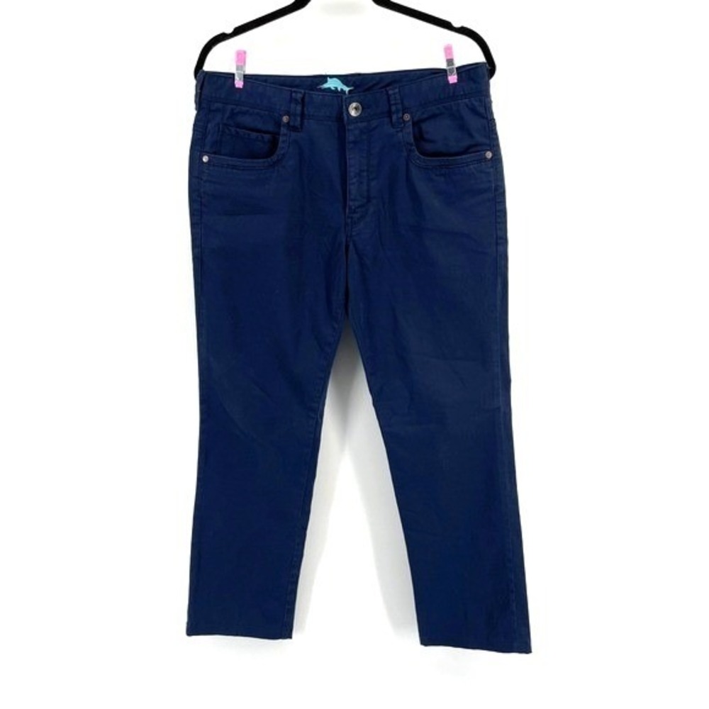 Tommy Bahama Chinos Pants Men's 32x30 (28) Navy Blue Stretch Cotton‎ Blend